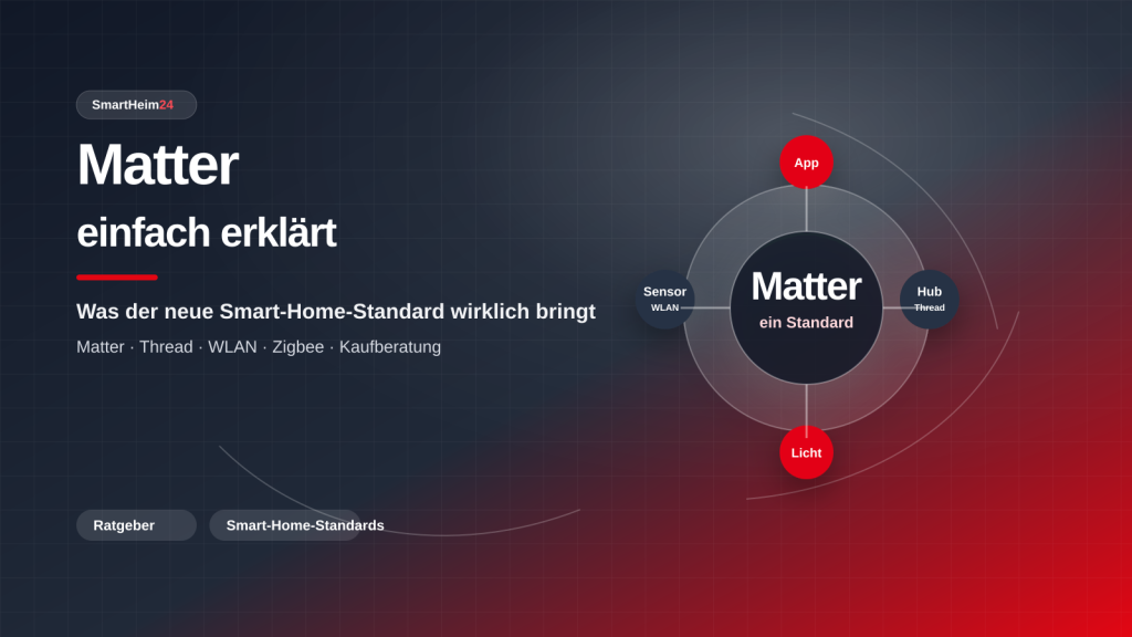 Matter einfach erklärt – Smart-Home-Standard verbindet App, Hub, Sensor und Licht