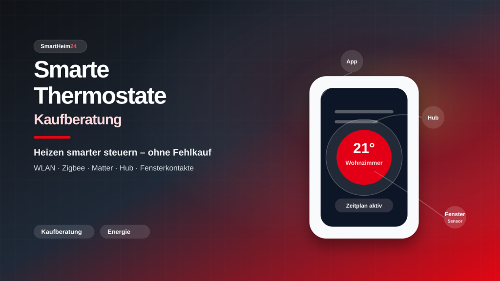 Smarte Thermostate Kaufberatung – digitales Thermostat mit App, Hub und Fenstersensor