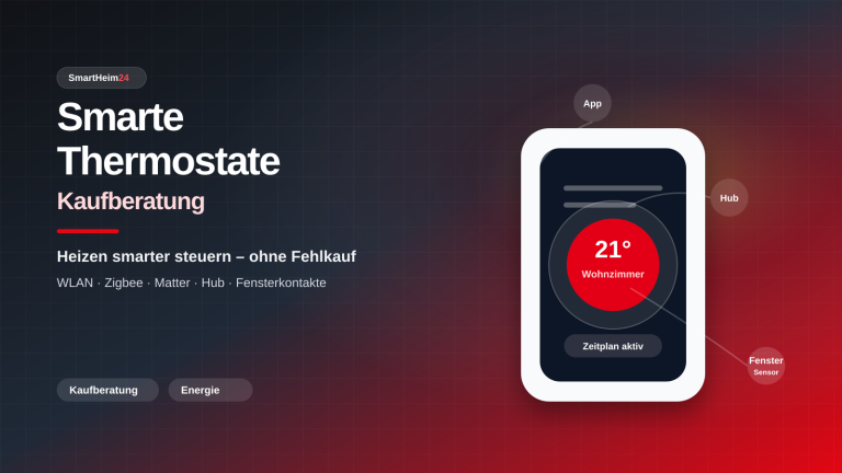 Smarte Thermostate Kaufberatung – digitales Thermostat mit App, Hub und Fenstersensor