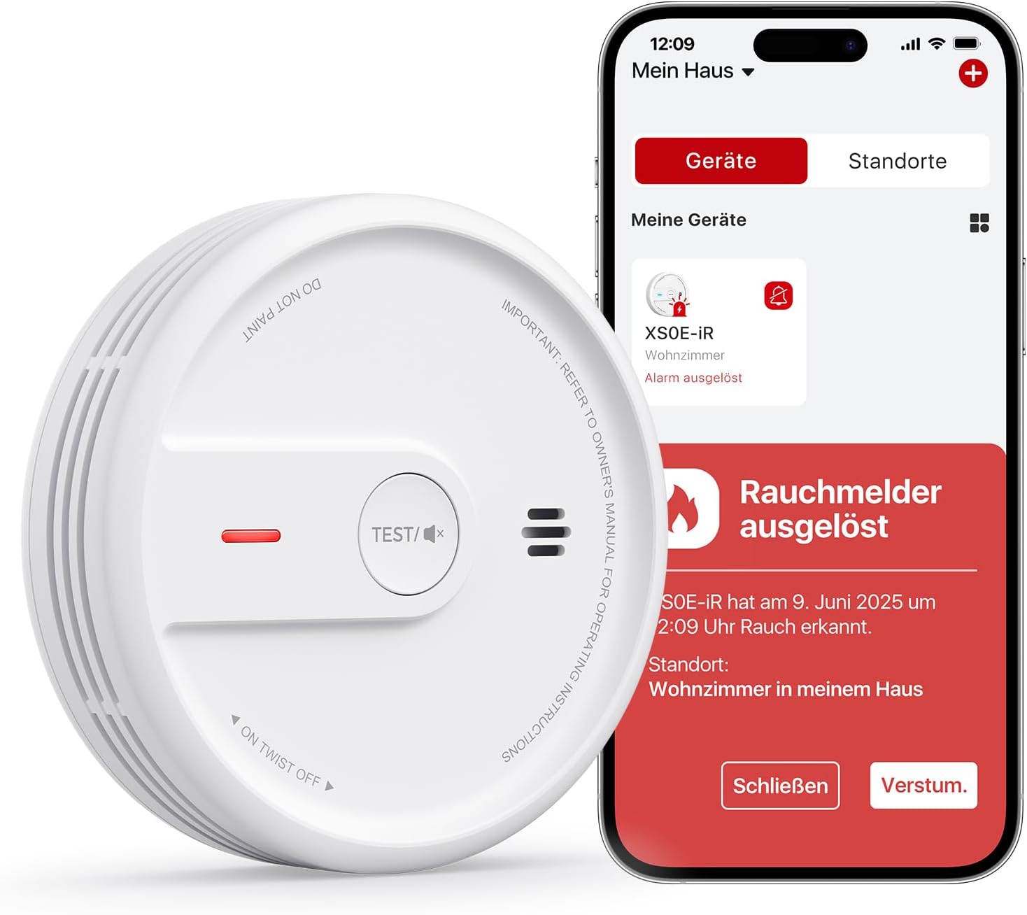 X-Sense Smart WLAN-Rauchmelder mit Nachtmodus